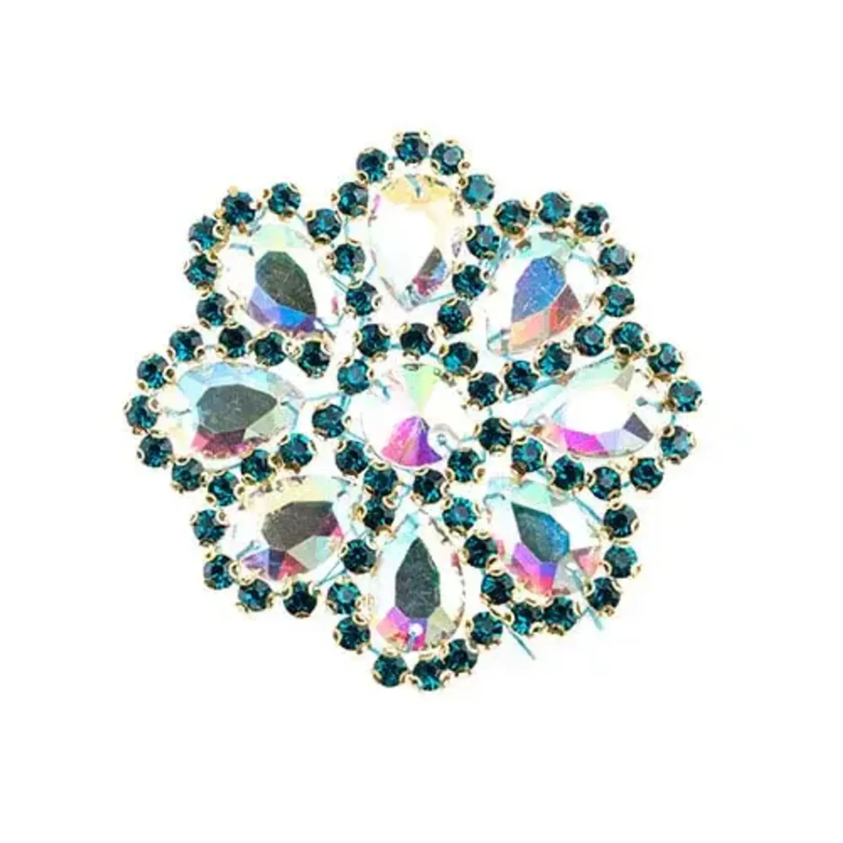 Crystal Motif Daisy 65mm Crystal AB/Peacock Blue