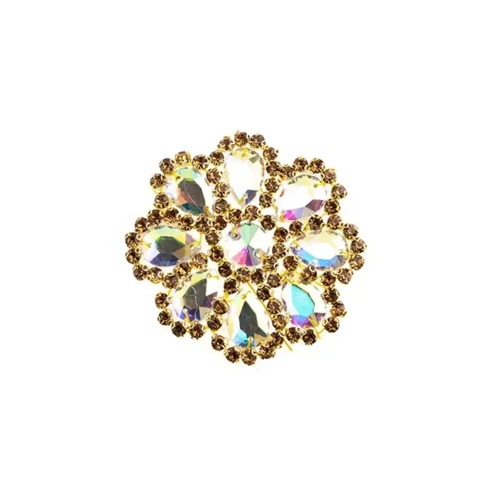 Crystal Motif Daisy 65mm Gold