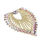 Crystal Motif Flare 11.2x8.5cm Amethyst AB Gold Casing