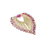 Crystal Motif Flare 11.2x8.5cm Fuchsia AB Gold Casing