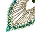 Crystal Motif Flare 11.2x8.5cm Green AB Gold Casing