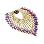 Crystal Motif Flare 11.2x8.5cm Purple AB Gold Casing