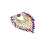 Crystal Motif Flare 11.2x8.5cm Purple AB Gold Casing