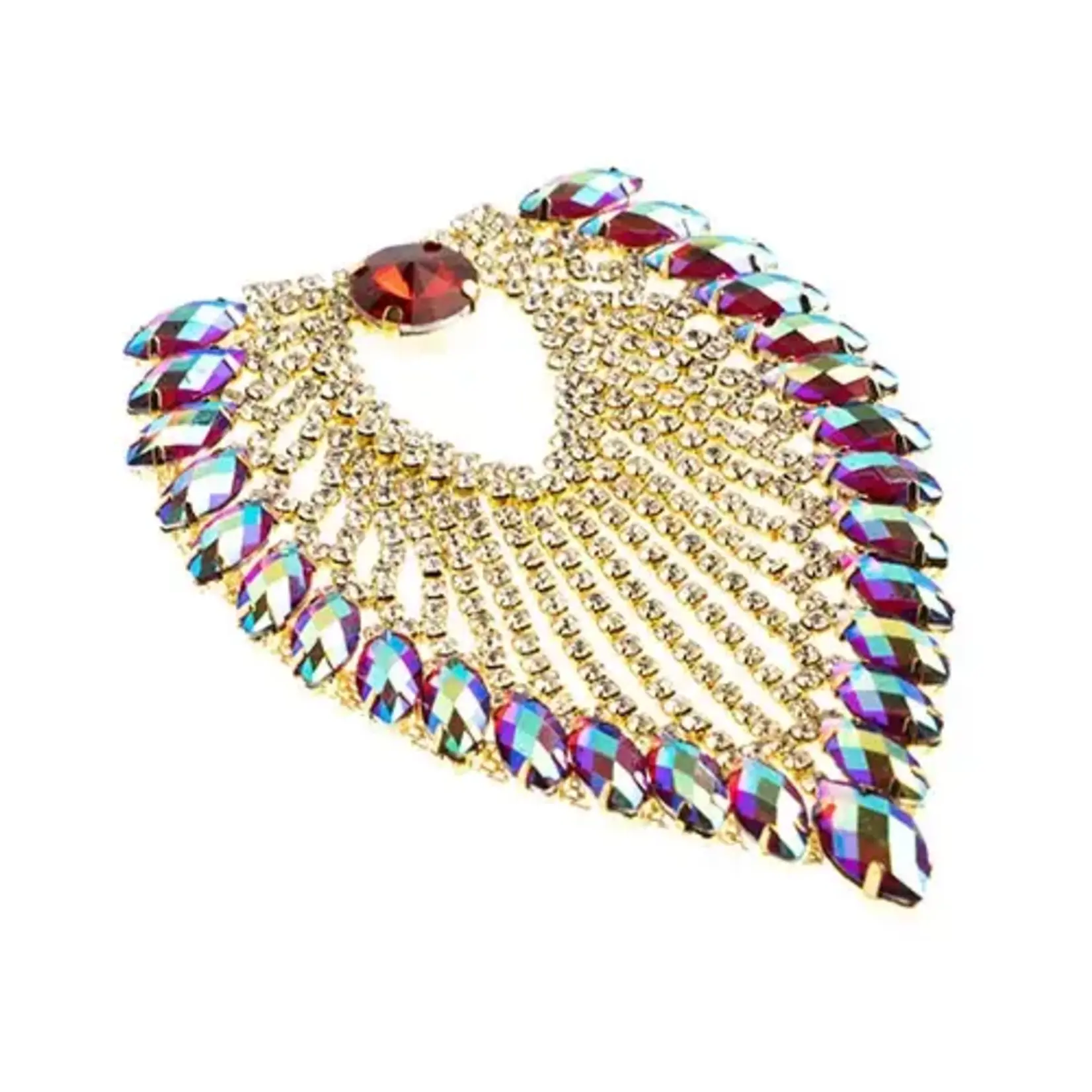 Crystal Motif Flare 11.2x8.5cm Red AB Gold Casing