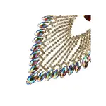 Crystal Motif Flare 11.2x8.5cm Topaz AB Gold Casing