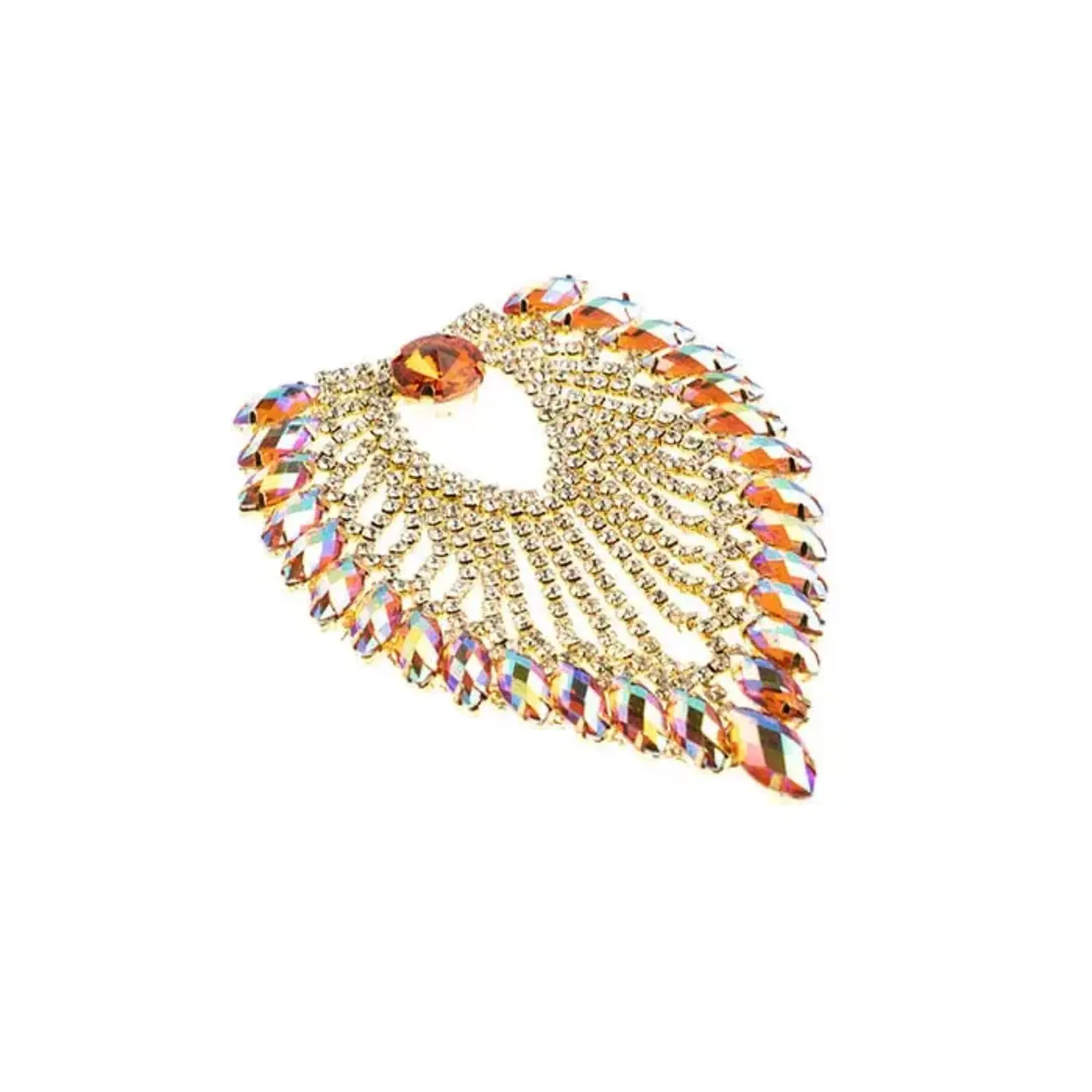 Crystal Motif Flare 13.5x5.7cm Orange AB Gold Casing