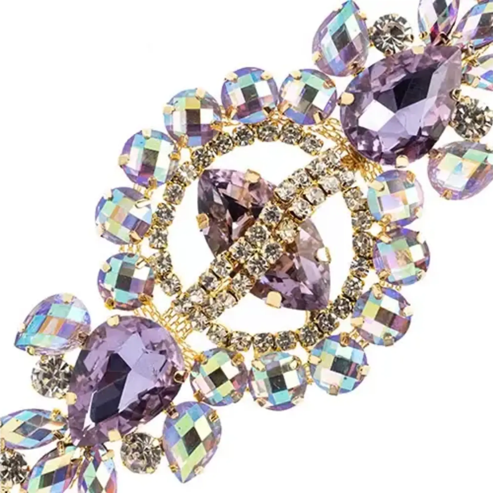 Crystal Motif Cosmos 13.5x5.7cm Amethyst AB Gold Casing