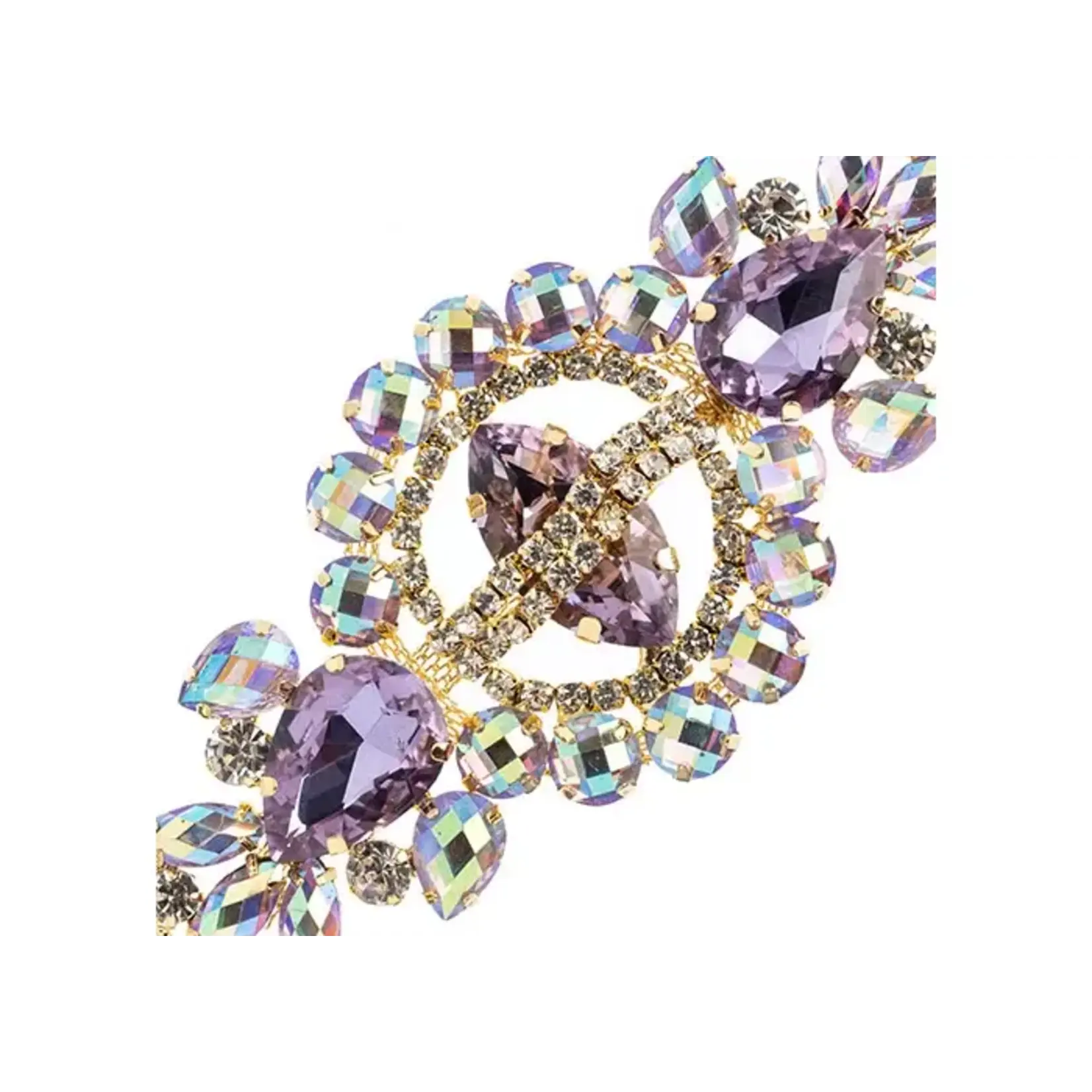 Crystal Motif Cosmos 13.5x5.7cm Amethyst AB Gold Casing