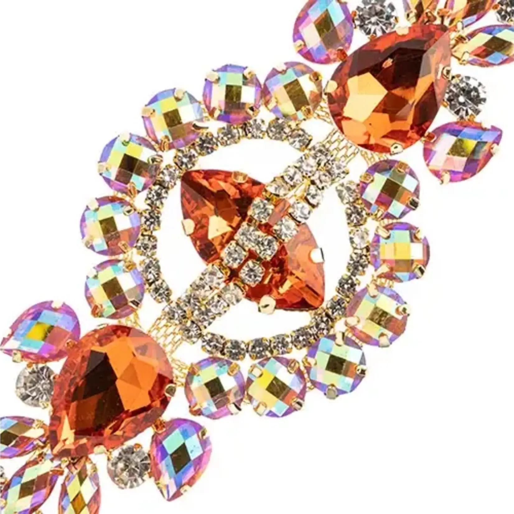 Crystal Motif Cosmos 13.5x5.7cm Orange AB Gold Casing