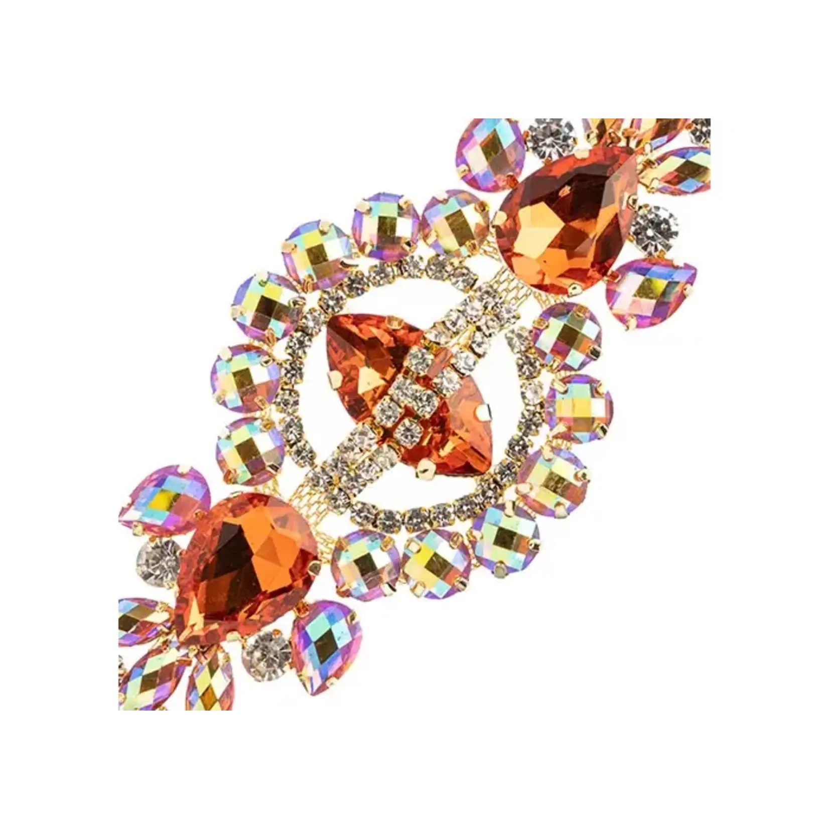 Crystal Motif Cosmos 13.5x5.7cm Orange AB Gold Casing