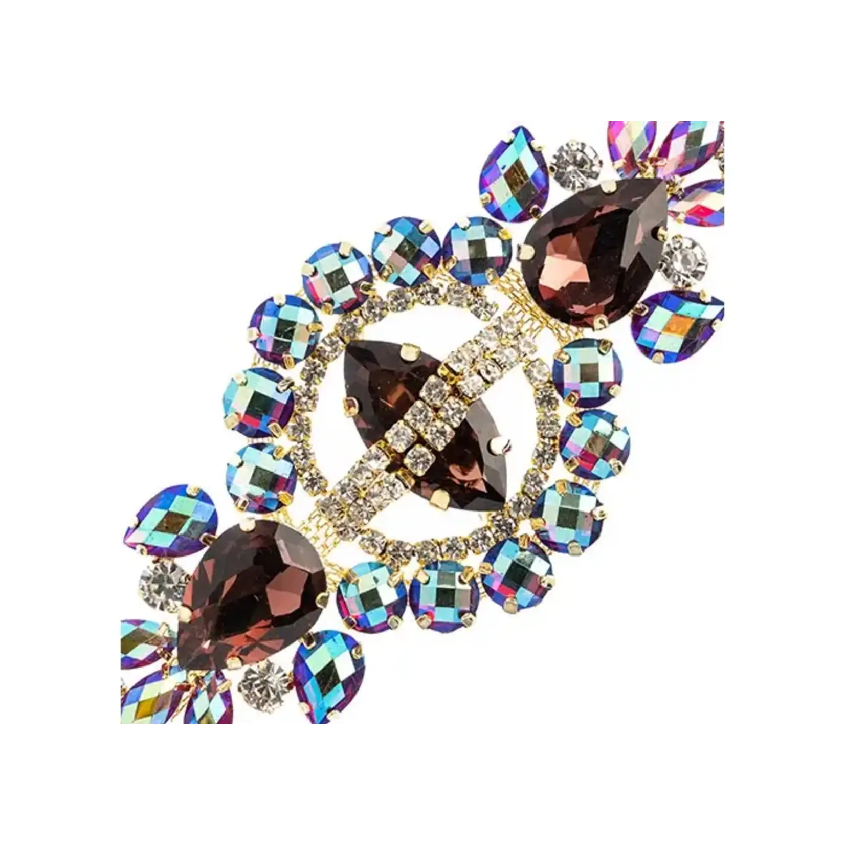 Crystal Motif Cosmos 13.5x5.7cm Purple AB Gold Casing