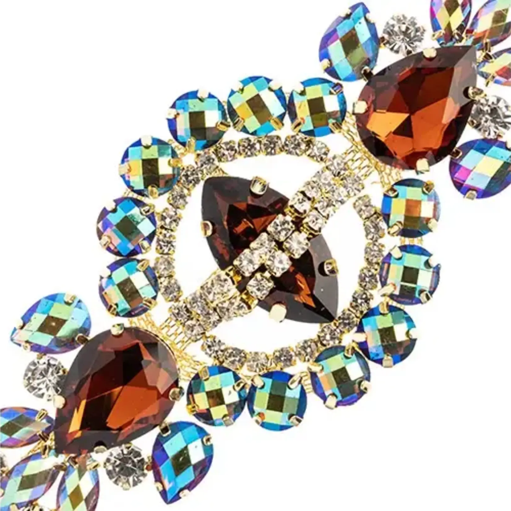 Crystal Motif Cosmos 13.5x5.7cm Topaz AB Gold Casing
