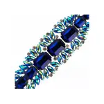 Crystal Motif Thorns 20.5x5cm Blue AB Gold Casing
