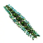 Crystal Motif Thorns 20.5x5cm Green AB Gold Casing