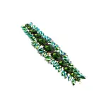 Crystal Motif Thorns 20.5x5cm Green AB Gold Casing