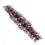 Crystal Motif Thorns 20.5x5cm Purple AB Gold Casing