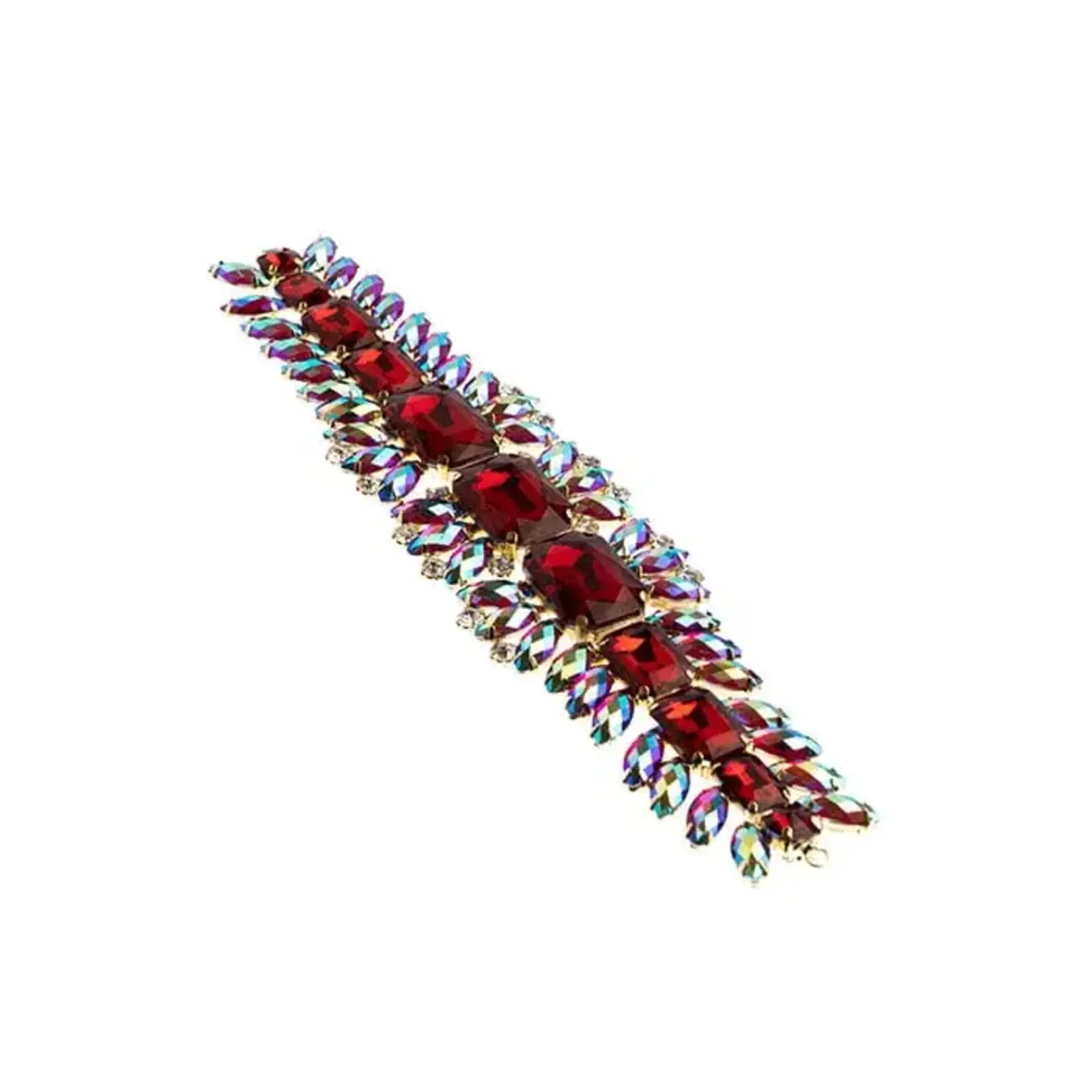 Crystal Motif Thorns 20.5x5cm Red AB Gold Casing