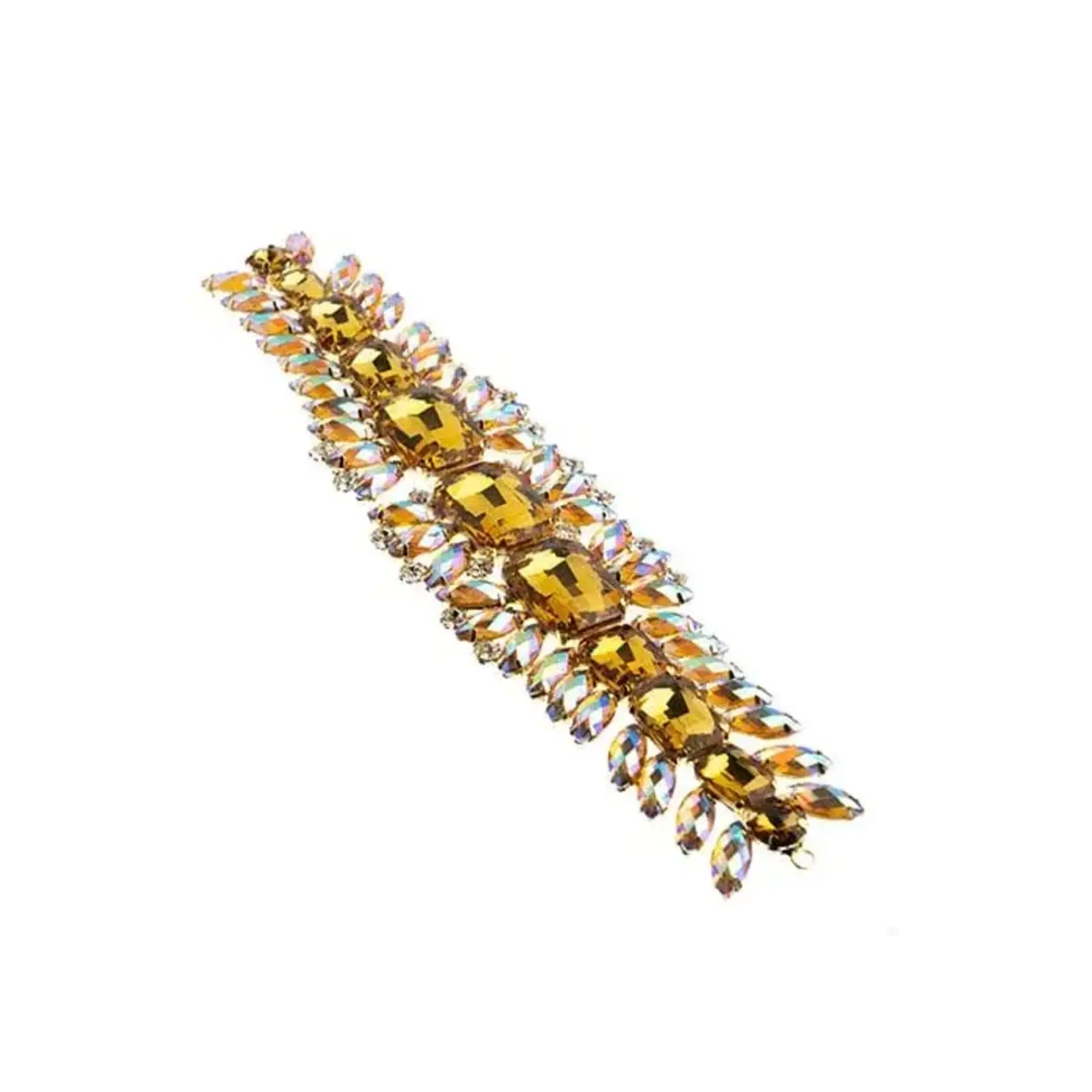 Crystal Motif Thorns 20.5x5cm Yellow AB Gold Casing
