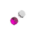 Crystal Lane DIY Sew on Rhinestone 10mm Silver/Fuchsia 20pcs