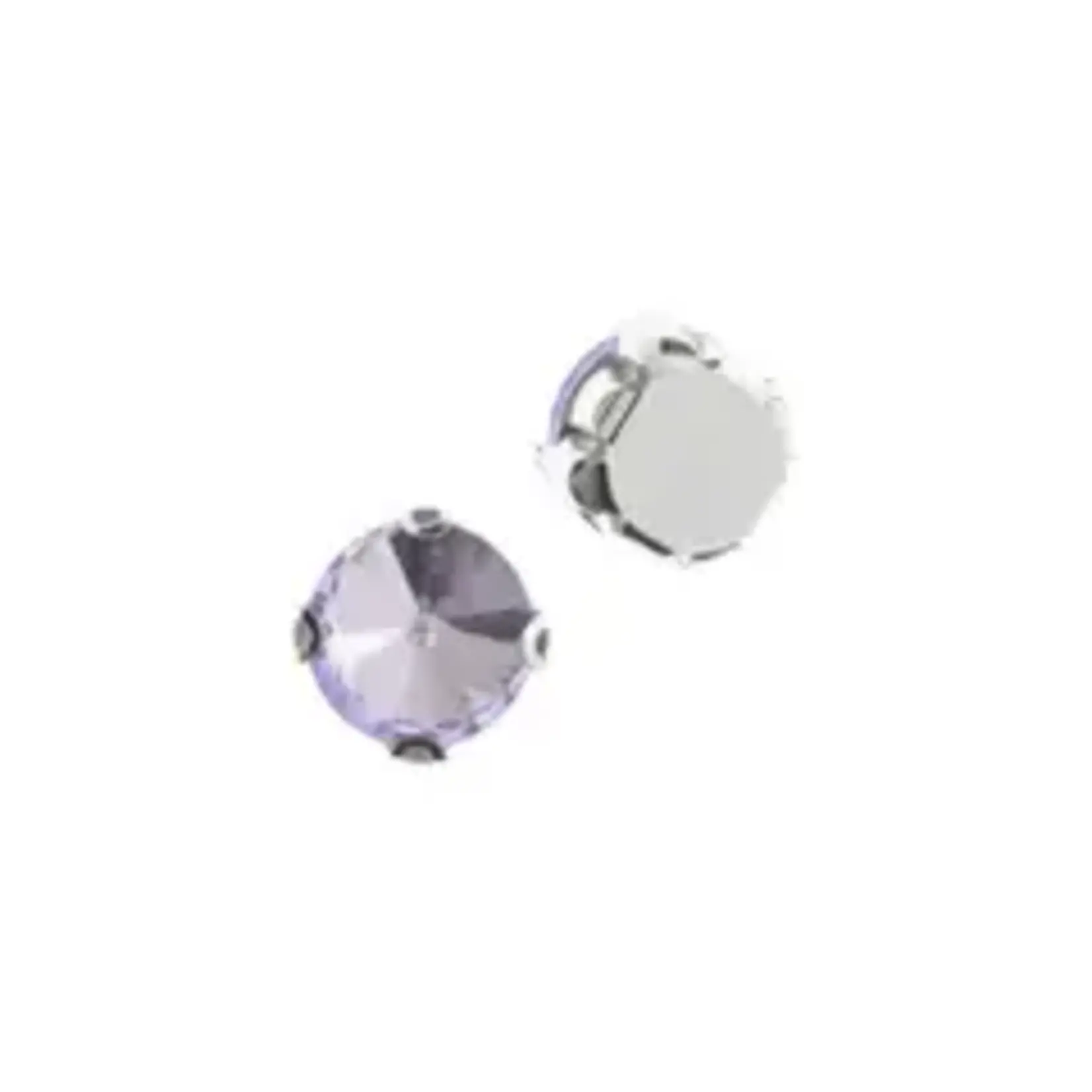 Crystal Lane DIY Sew on Rhinestone 10mm Silver/Light Violet 20pcs