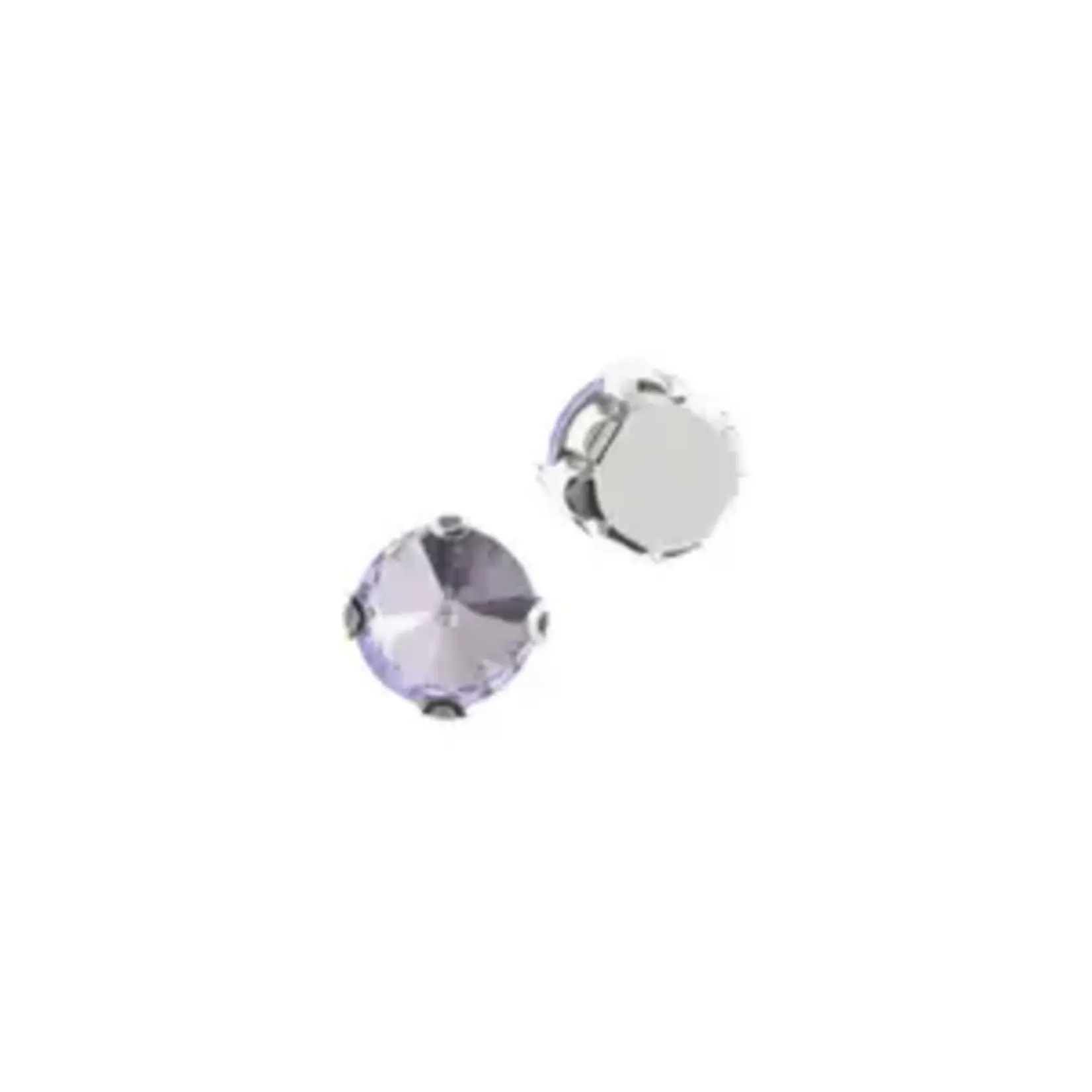 Crystal Lane DIY Sew on Rhinestone 10mm Silver/Light Violet 20pcs