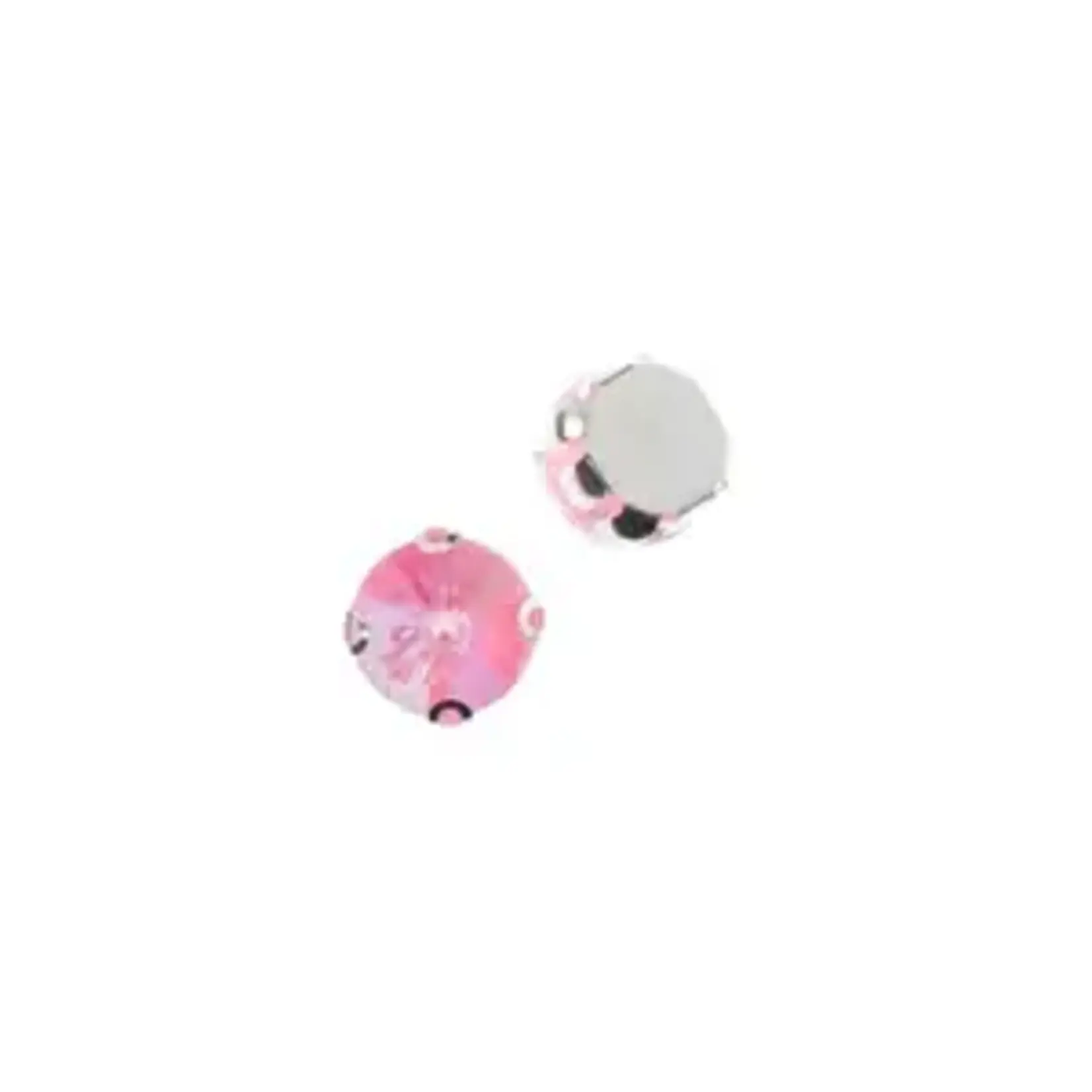 Crystal Lane DIY Sew on Rhinestone 10mm Silver/Neon Fuchsia AB 20pcs