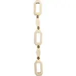 Wood Octagon and hexagon  Bead  with metal spacer  7 in Strand