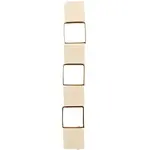 Wood square  Bead  with metal gold square  bead  7 in Strand