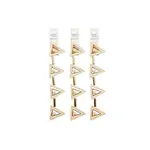 Wood Triangle and Round Bead with metal gold triangle and tube spacer 7 in Strand