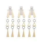 Wood Triangle Bead  with metal circle bead  7 in Strand (2 strands per header)