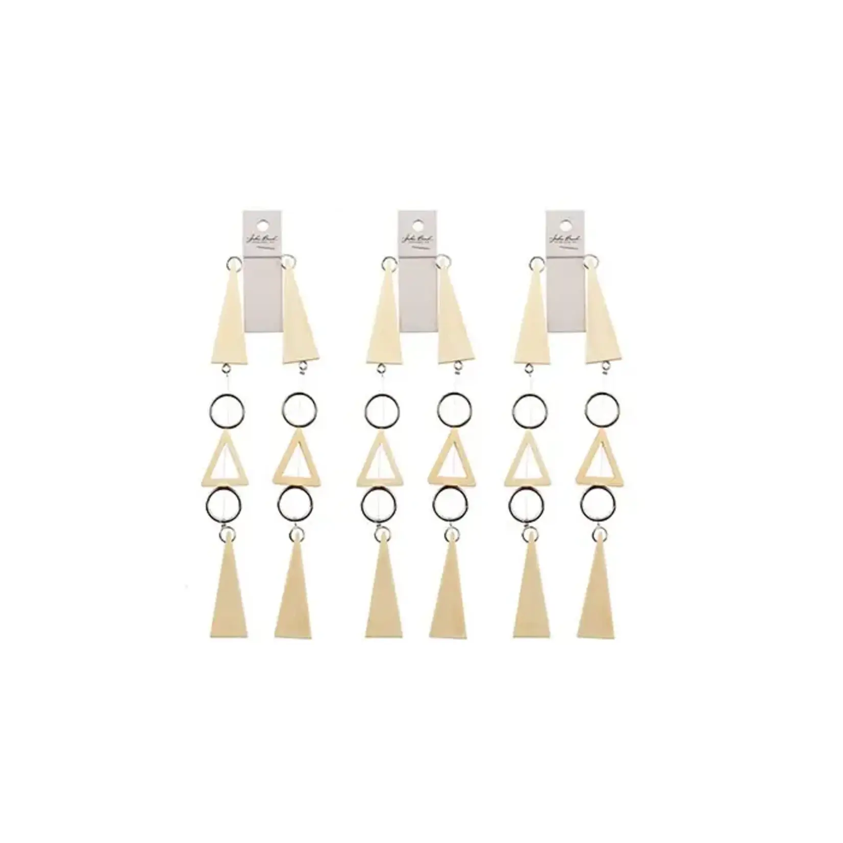 Wood Triangle Bead  with metal circle bead  7 in Strand (2 strands per header)