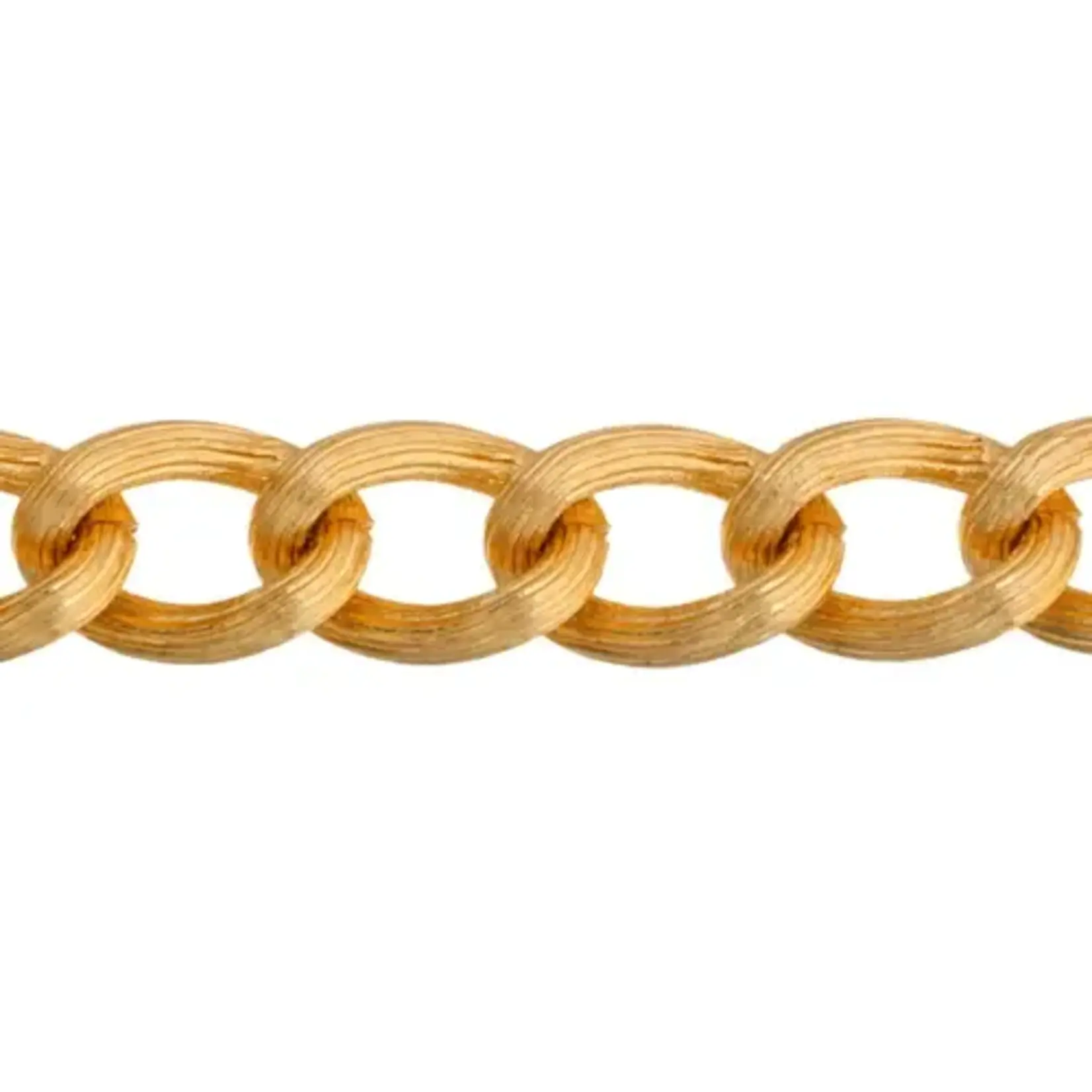 Aluminium chain textured Link 14mm Gold