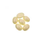 Czech Glass 2 Hole Cabochon 18 x 13mm Oval Opaque arble Cream 6pcs