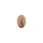 Czech Glass 2 Hole Cabochon 18 x 13mm Oval Opaque Marble Amber 6pcs