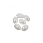 Czech Glass 2 Hole Cabochon 18 x 13mm Oval Opaque Marble Pearl 6pcs