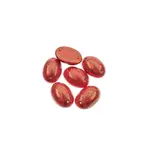 Czech Glass 2 Hole Cabochon 18 x 13mm Oval Opaque Marble Red 6pcs