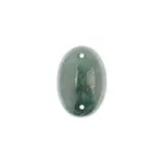 Czech Glass 2 Hole Cabochon 18 x 13mm Oval Opaque Marble Turquoise 6pcs