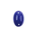 Czech Glass 2 Hole Cabochon 18 x 13mm Oval Opaque Navy 6pcs