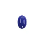 Czech Glass 2 Hole Cabochon 18 x 13mm Oval Opaque Navy 6pcs