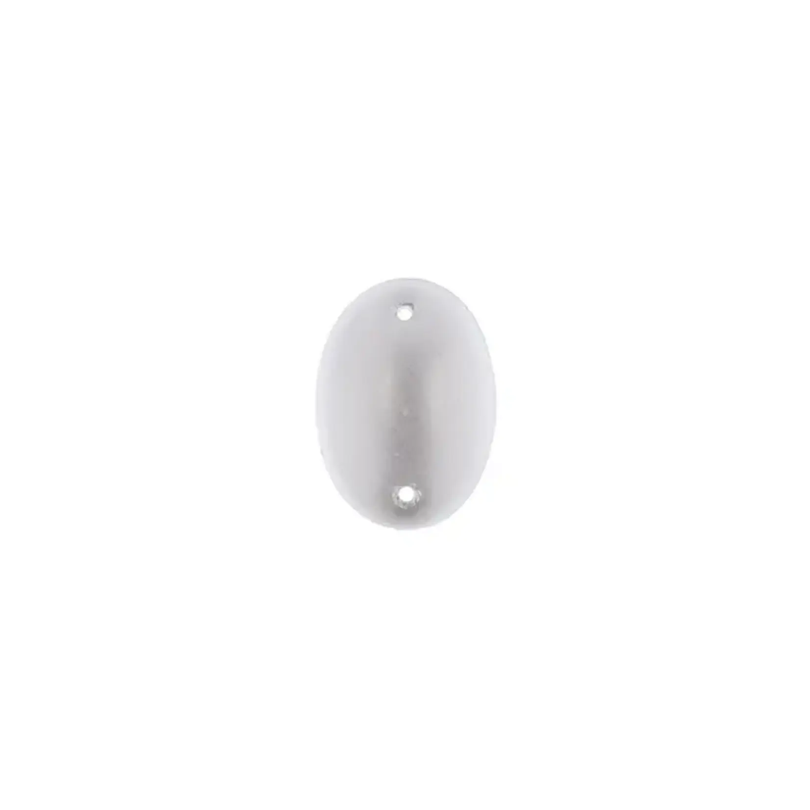 Czech Glass 2 Hole Cabochon 18 x 13mm Oval Opaque Pearl 6pcs