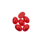 Czech Glass 2 Hole Cabochon 18 x 13mm Oval Opaque Red 6pcs