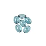 Czech Glass 2 Hole Cabochon 18 x 13mm Oval Transparent Blue Marble Foiling 6pcs