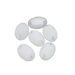 Czech Glass 2 Hole Cabochon 18 x 13mm Oval Transparent Crystal Matt 6pcs