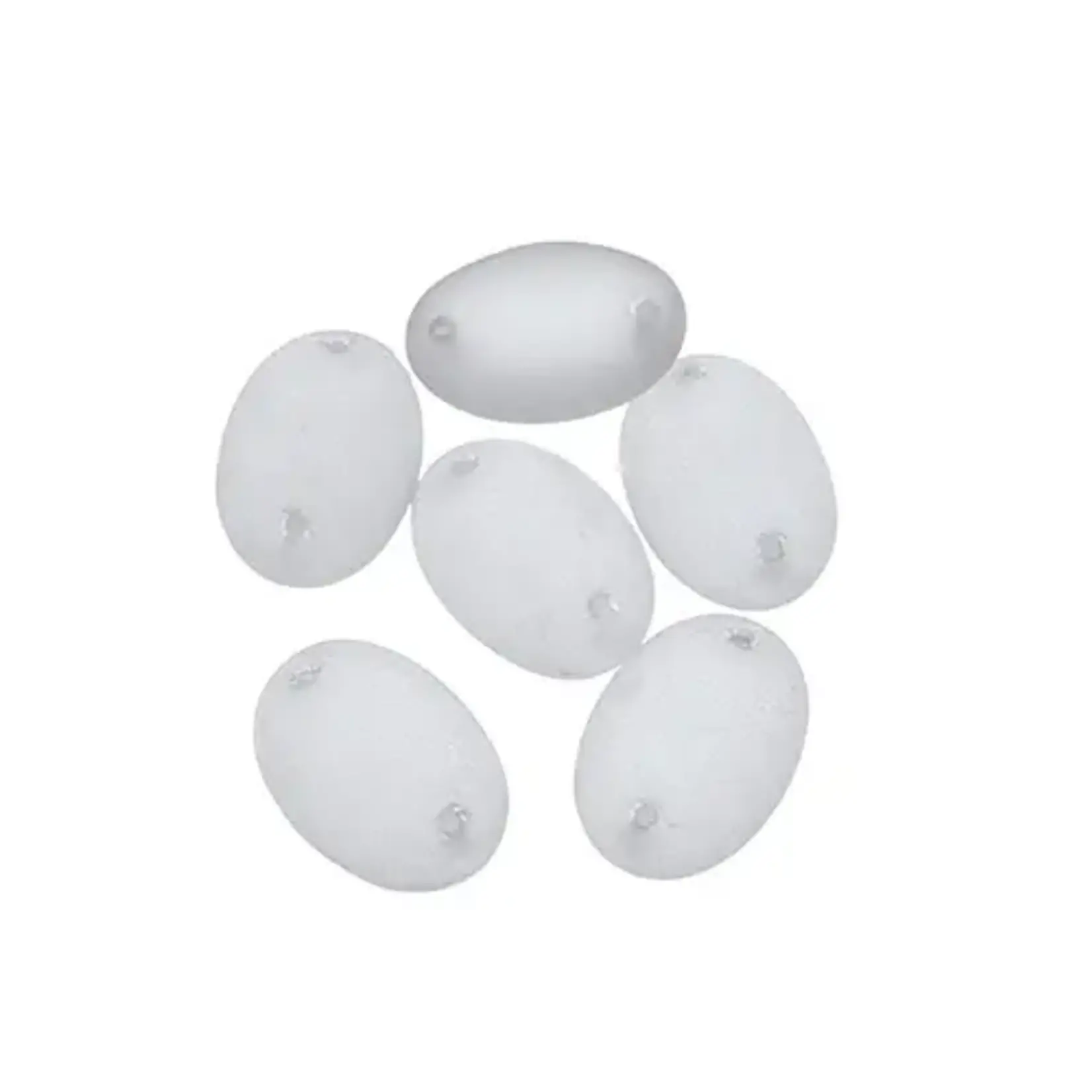 Czech Glass 2 Hole Cabochon 18 x 13mm Oval Transparent Crystal Matt 6pcs