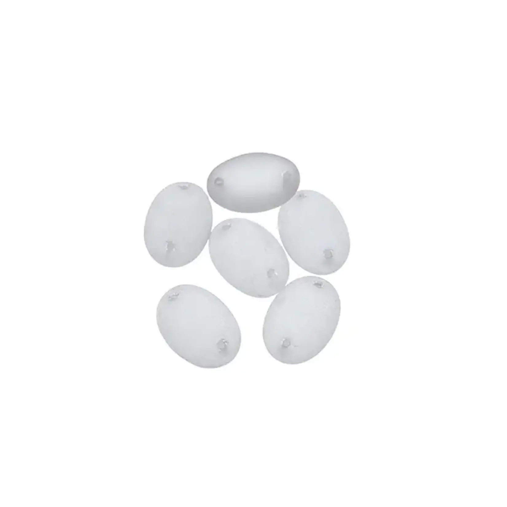 Czech Glass 2 Hole Cabochon 18 x 13mm Oval Transparent Crystal Matt 6pcs