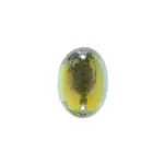 Czech Glass 2 Hole Cabochon 18 x 13mm Oval Transparent Vitrail Foiling 6pcs