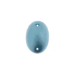 Czech Glass 2 Hole Cabochon 18 x 13mm Oval Transparent Vitrail Green Foiling 6pcs