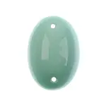 Czech Glass 2 Hole Cabochon 25 x 18mm Oval Opaque Blue 6pcs