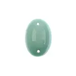 Czech Glass 2 Hole Cabochon 25 x 18mm Oval Opaque Blue 6pcs