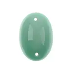 Czech Glass 2 Hole Cabochon 25 x 18mm Oval Opaque Mint 6pcs